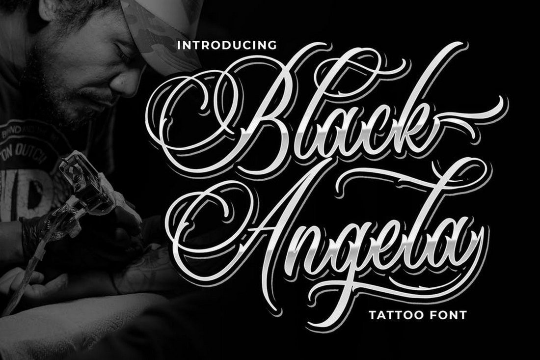 Black Angela - Tattoo Font