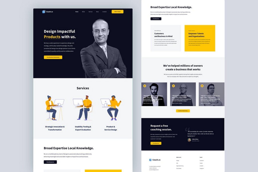 CX Consultant Landing Page Sketch Template