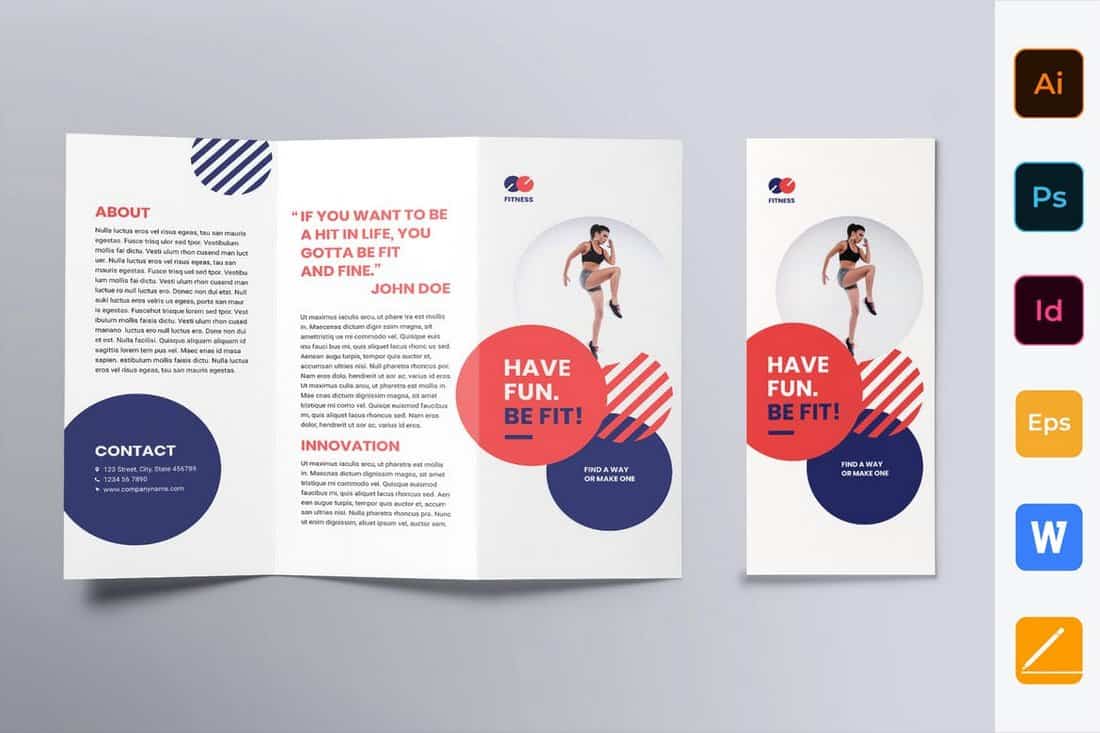 Fitness Trainer Coach Trifold Brochure