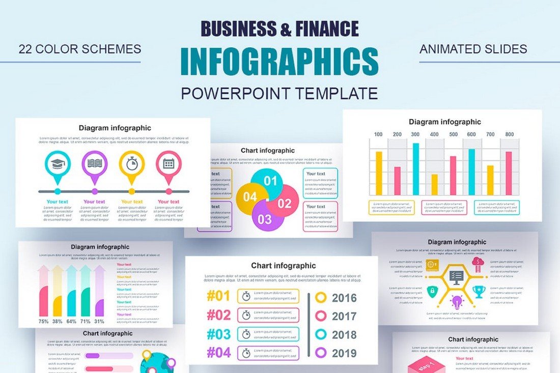 Infographics & Flow Chart Powerpoint Templates