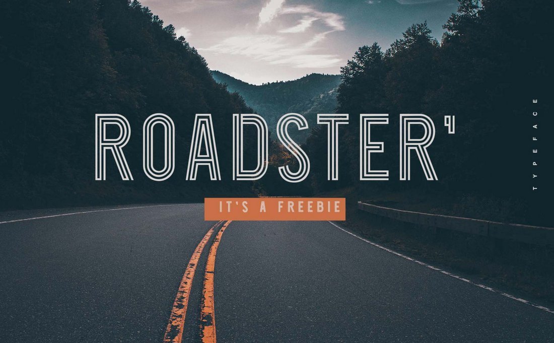 Roadster - Free Modern Outline Font