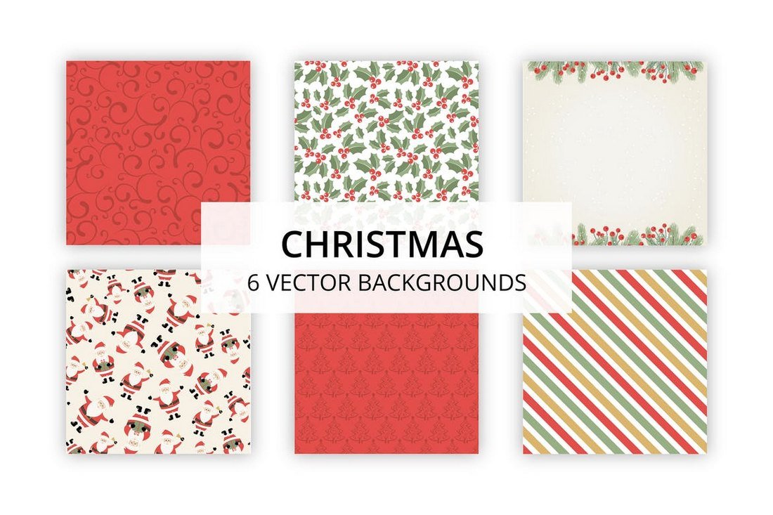 6 Vector Christmas Backgrounds
