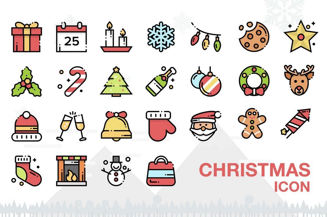 Christmas Outline Icons Pack