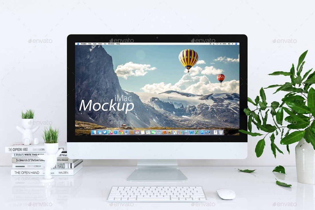 Clean iMac Mockup White Background