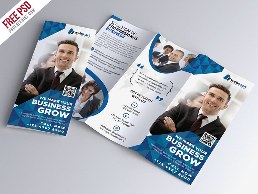 Corporate Tri-fold Brochure Free PSD