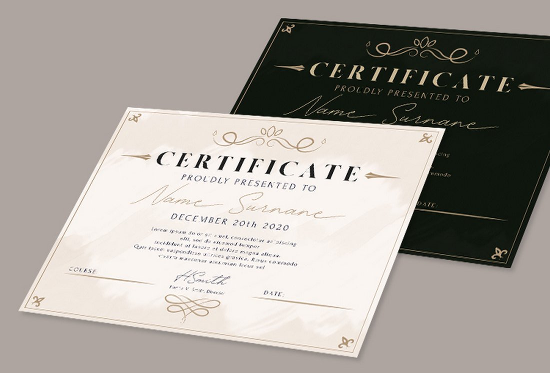 Free Business Certificate Template PSD