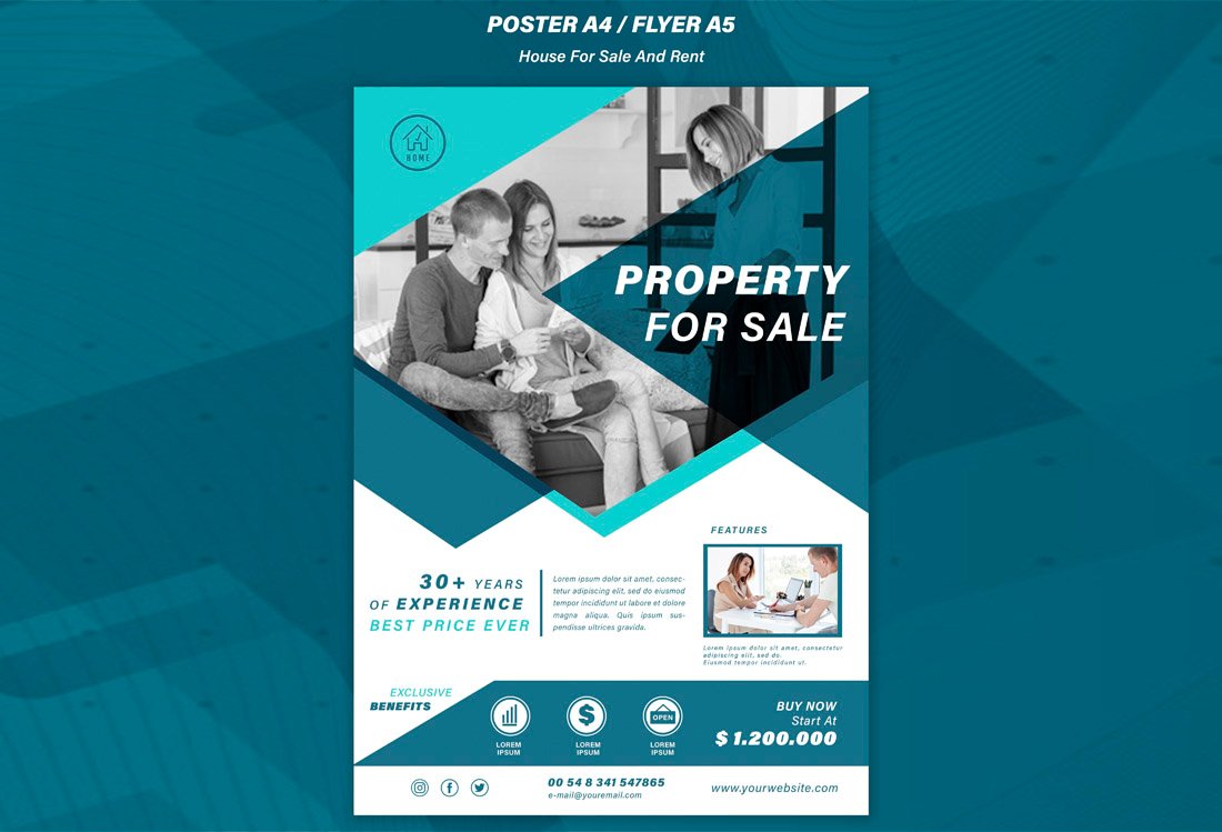 Free House for Sale Flyer Design Template