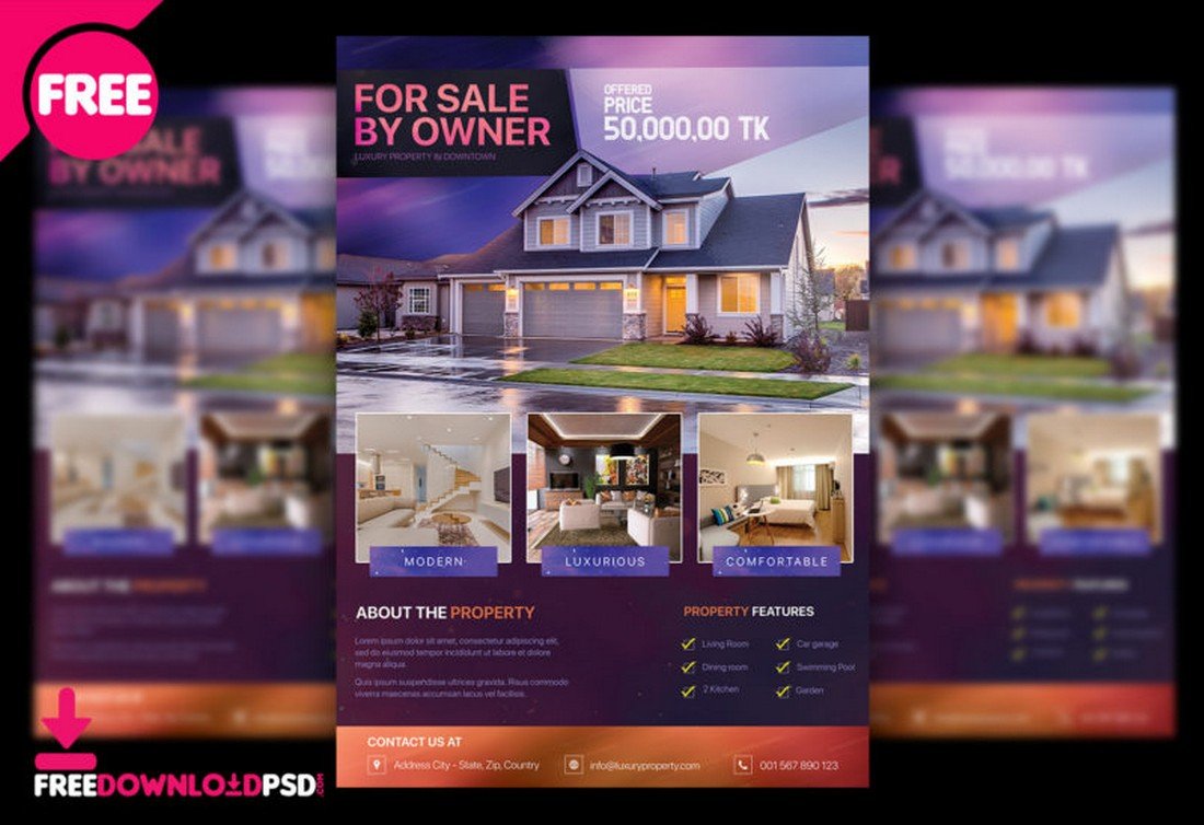 Free Property for Sale Flyer PSD Template
