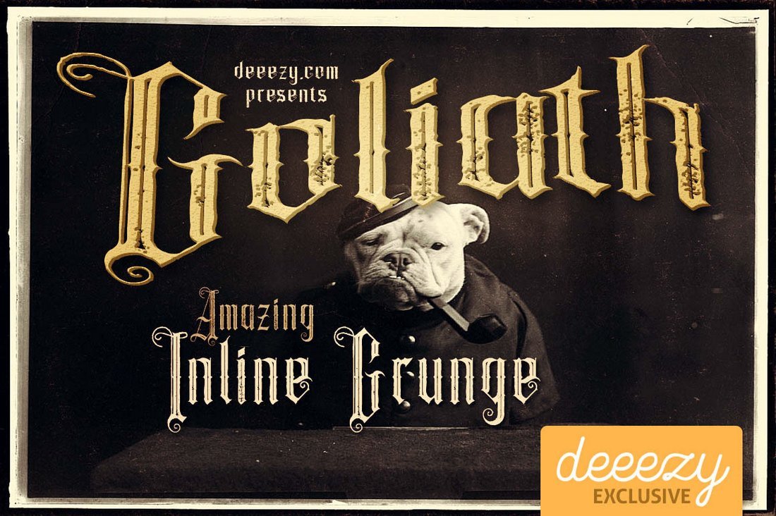 Goliath - Free Inline Grunge Font