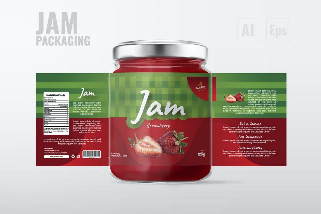 Jam Bottle Label Design Template