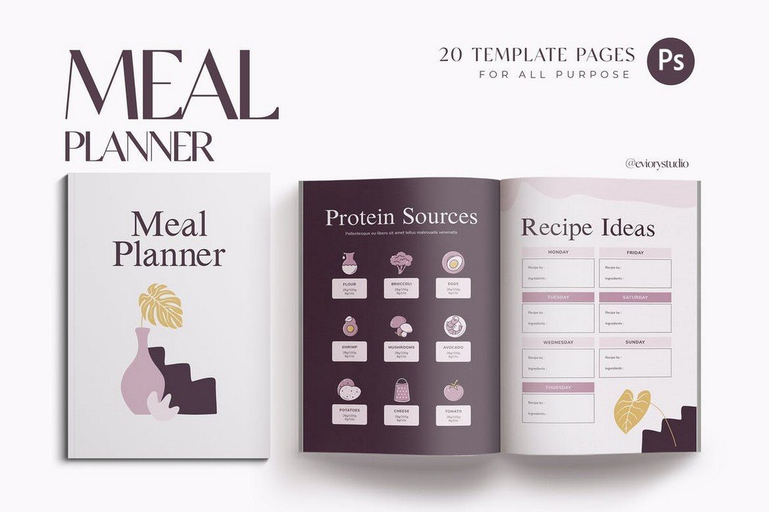 Meal & Grocery Workbook Planner Template