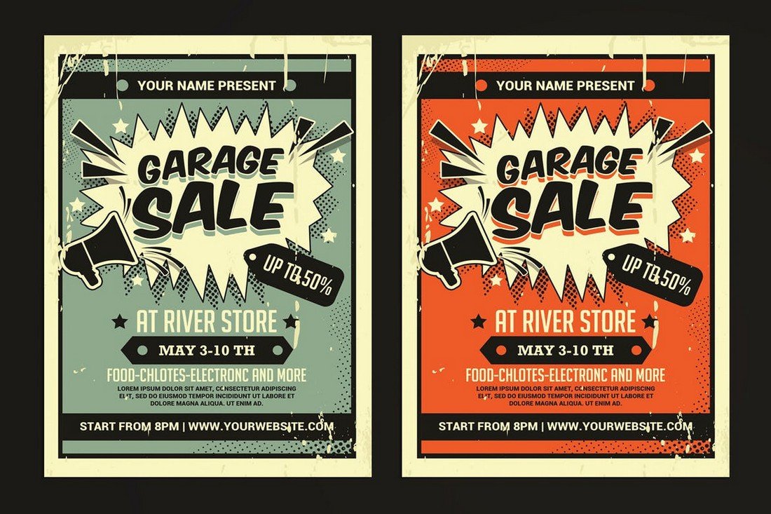 Retro Garage Sale Flyer Template