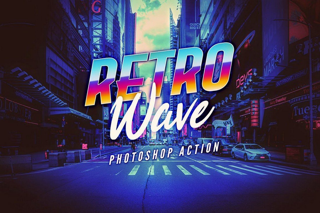 Retro Wave Photoshop Action