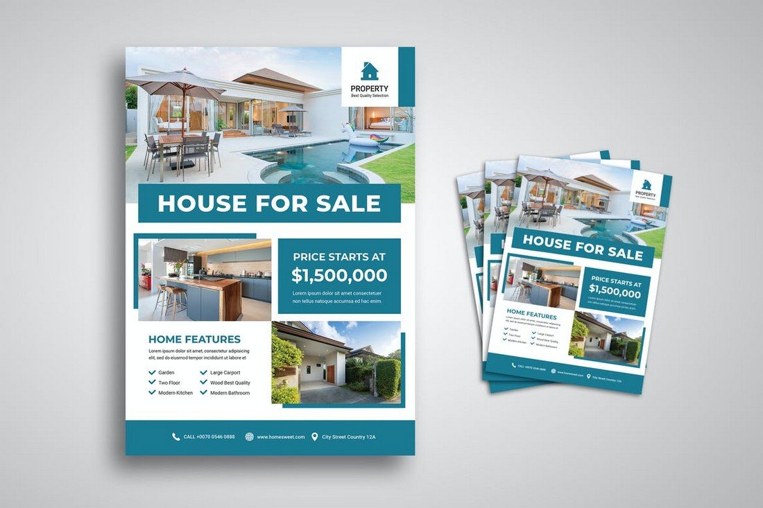 Simple House For Sale Flyer Template
