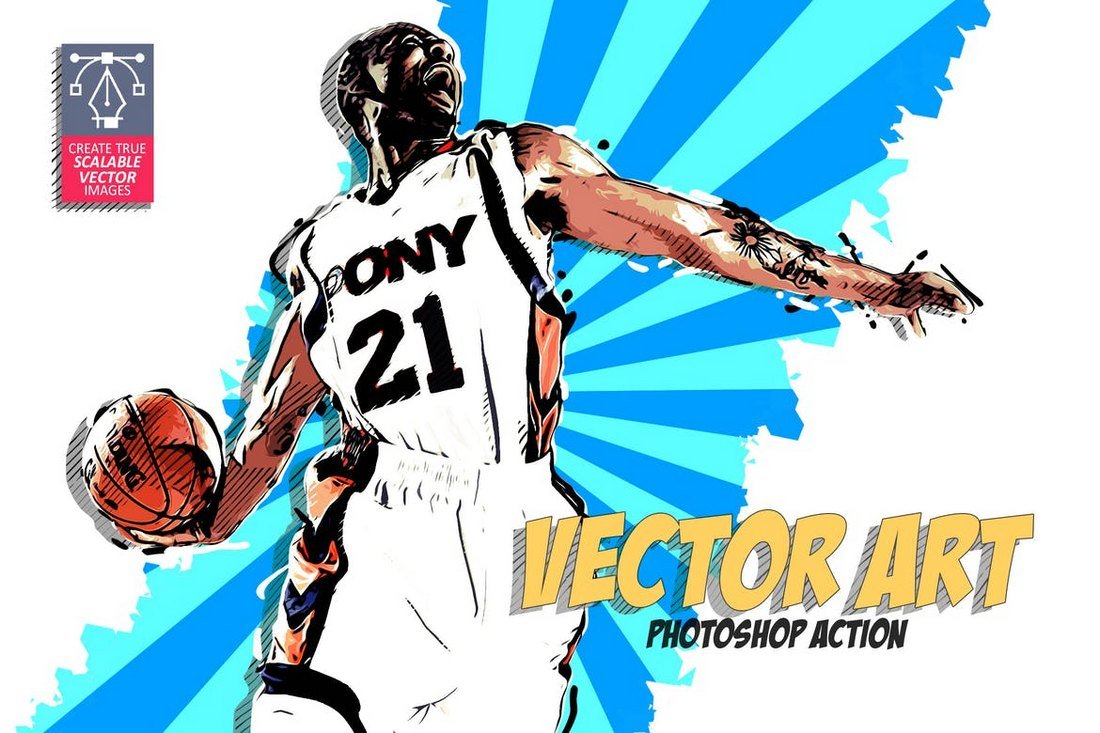 Vector Art - Retro Photoshop Action