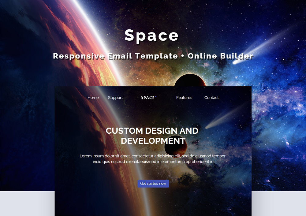 Space - Responsive Email Template + Online Builder
