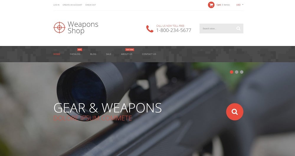 Weapon Shop Shopify Theme