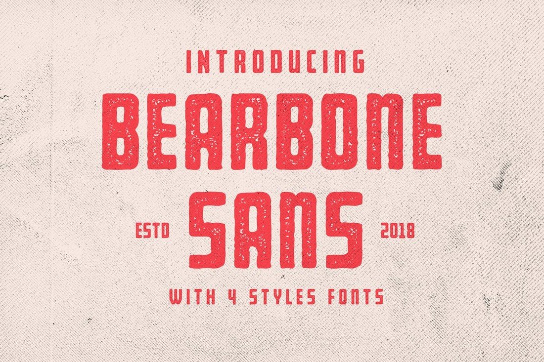 Bearbone Sans - Vintage Rustic Font