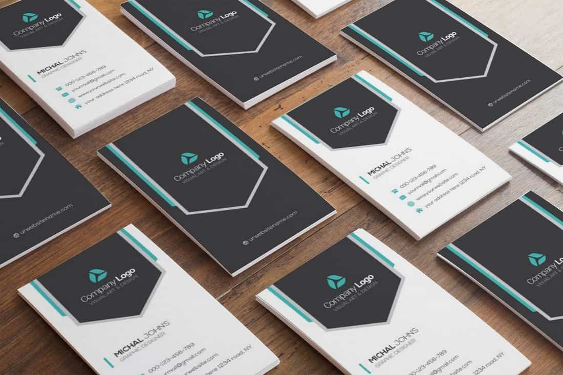 Business Card - Isometric Mockup Template