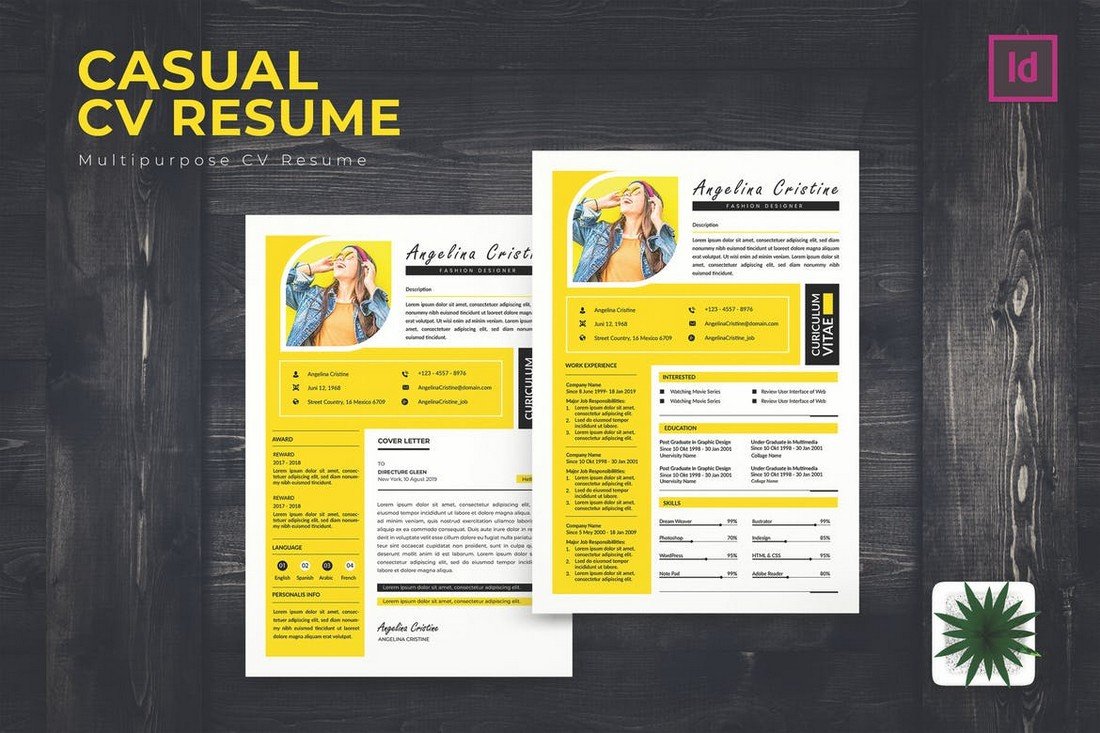 Casual CV Resume Template For Creatives
