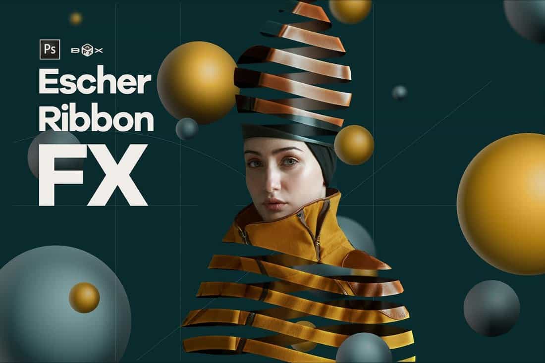 Escher Ribbon FX Photoshop Add-On