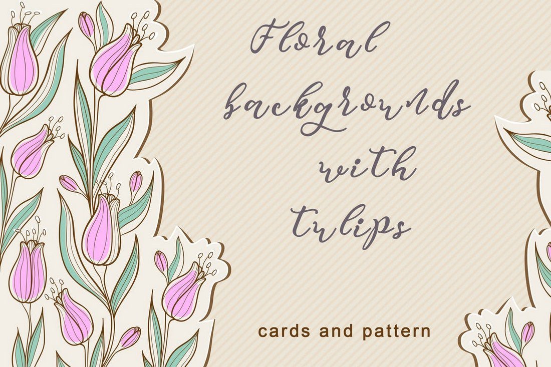 Floral Backgrounds with Tulips