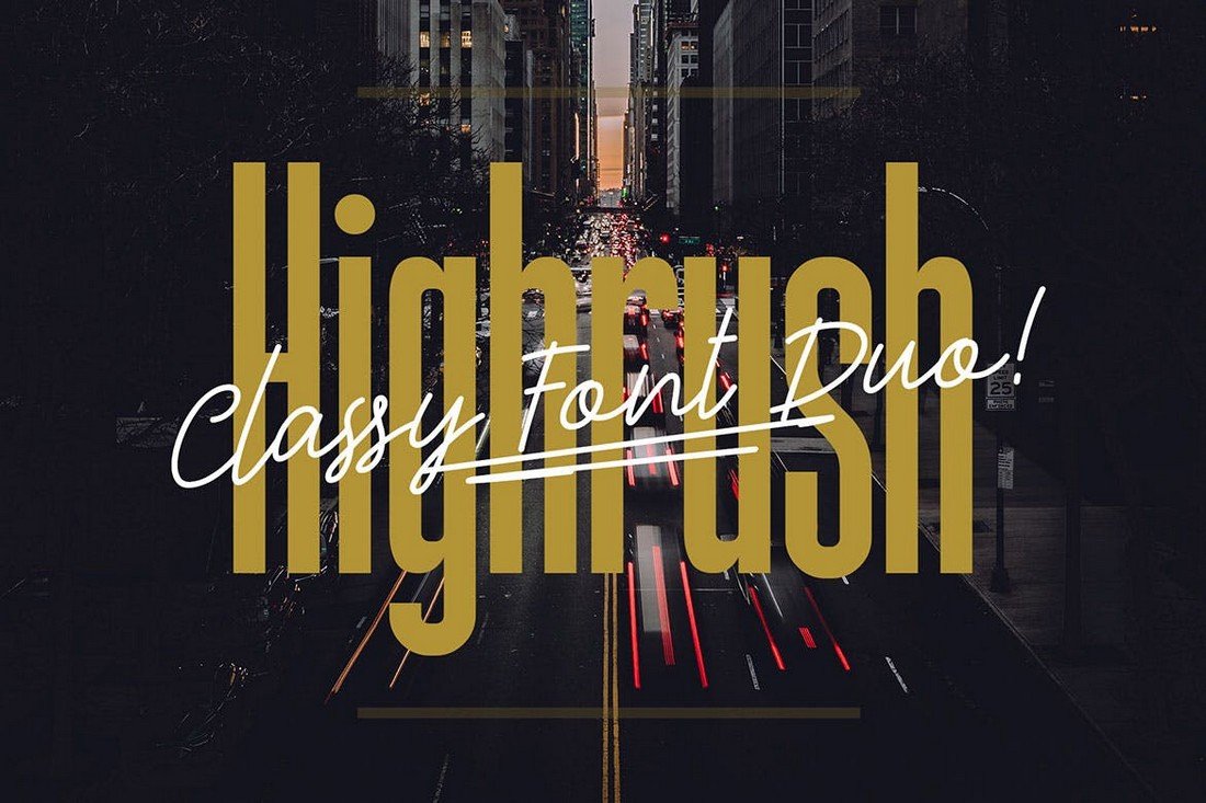 Highrush - Condensed & Script Font Duo