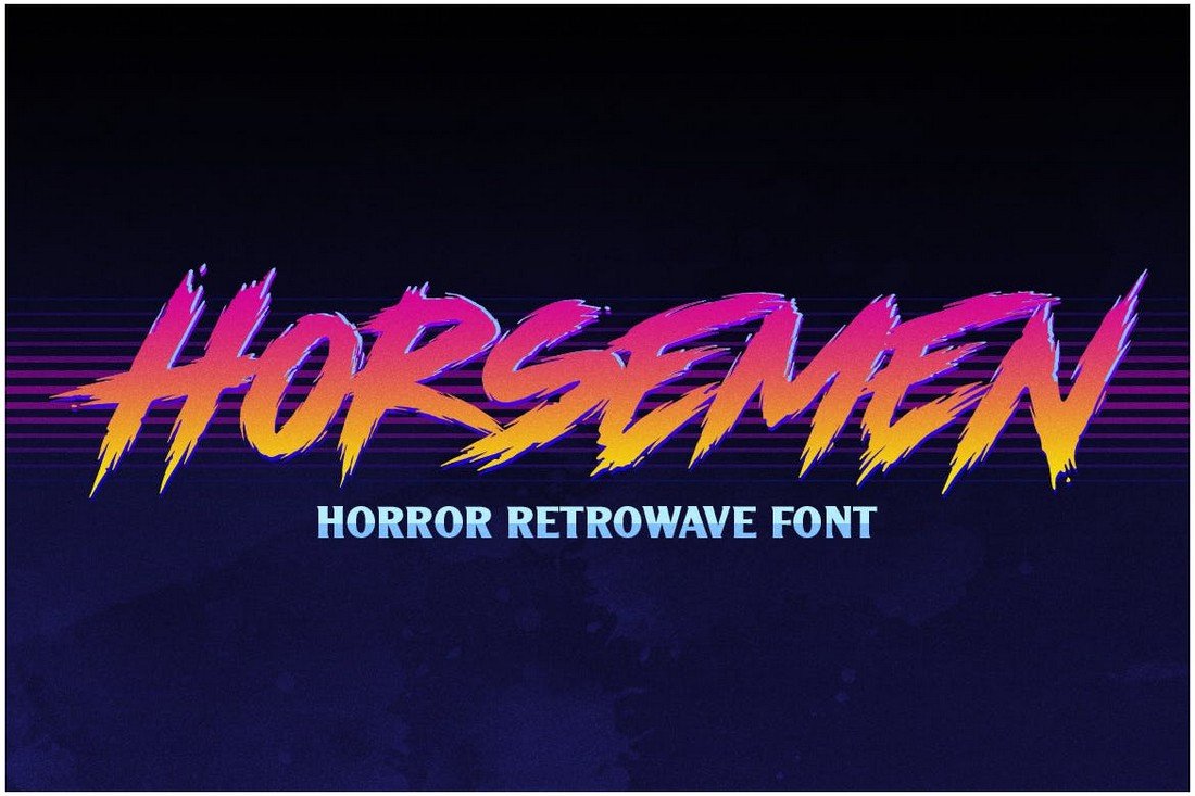 Horsemen - Horror Retrowave Font
