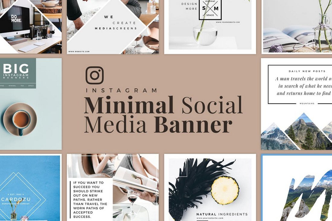 Minimal Instagram Banner Templates Kit