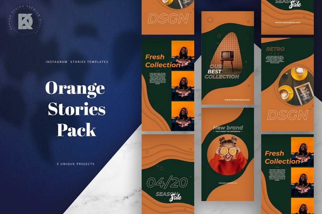 Orange Instagram Stories Pack
