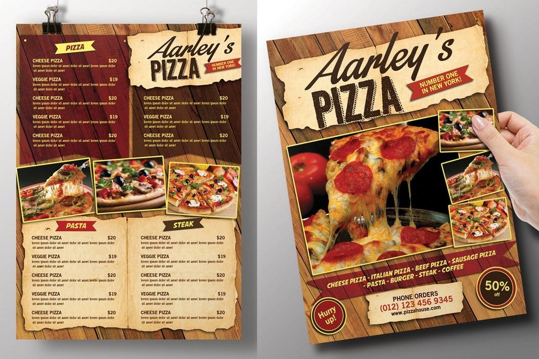 Pizza Food and Drink Menu Template
