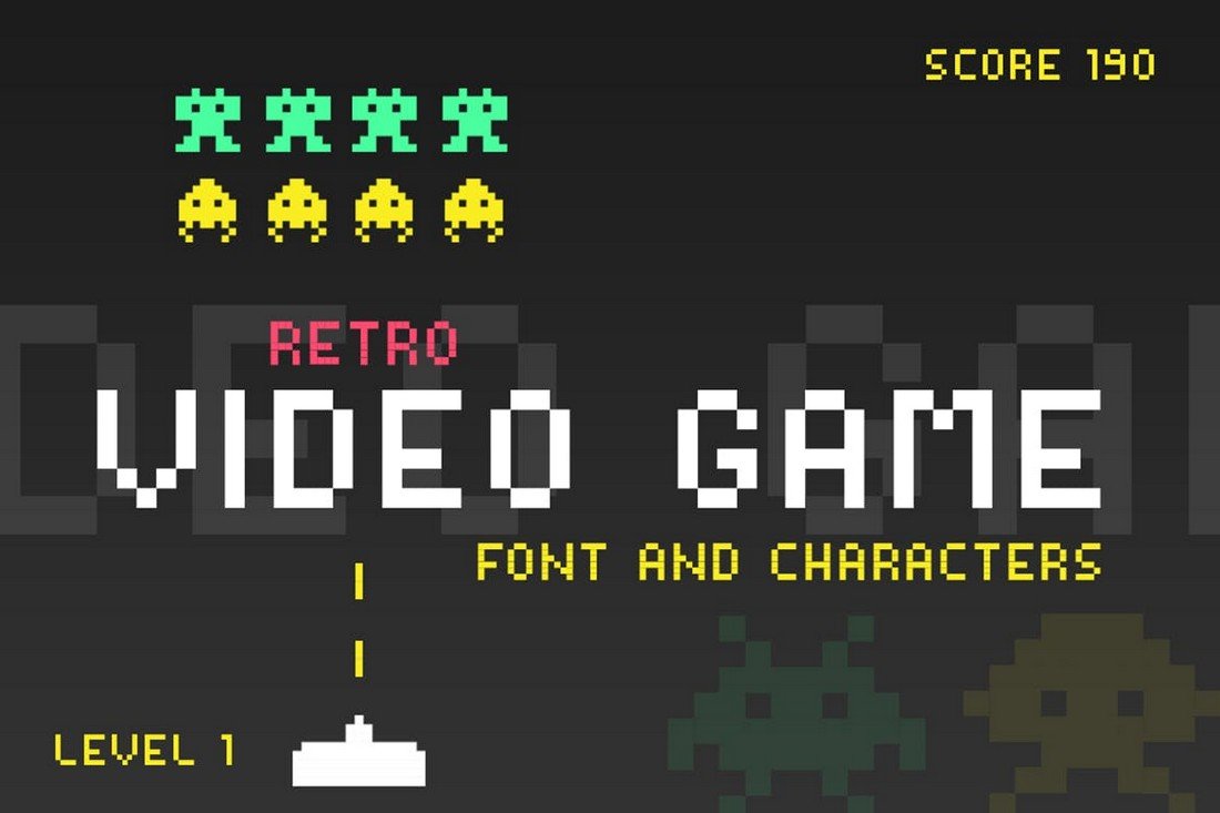 Retro Pixel Video Game Font