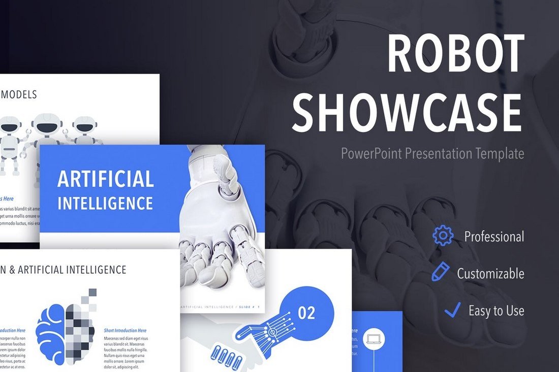 Robot Showcase PowerPoint Template
