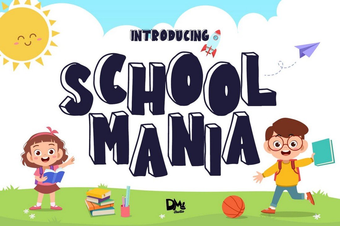 School Mania - Block Cartoon Font