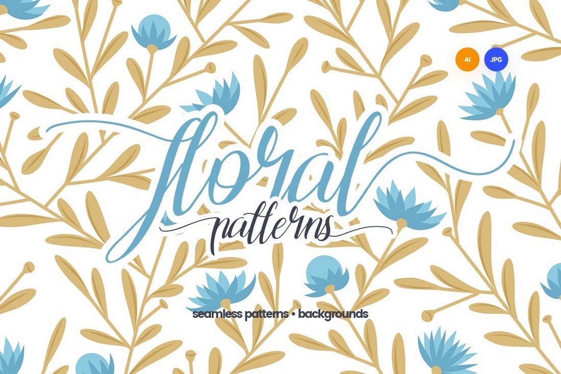 Seamless Floral Patterns & Backgrounds