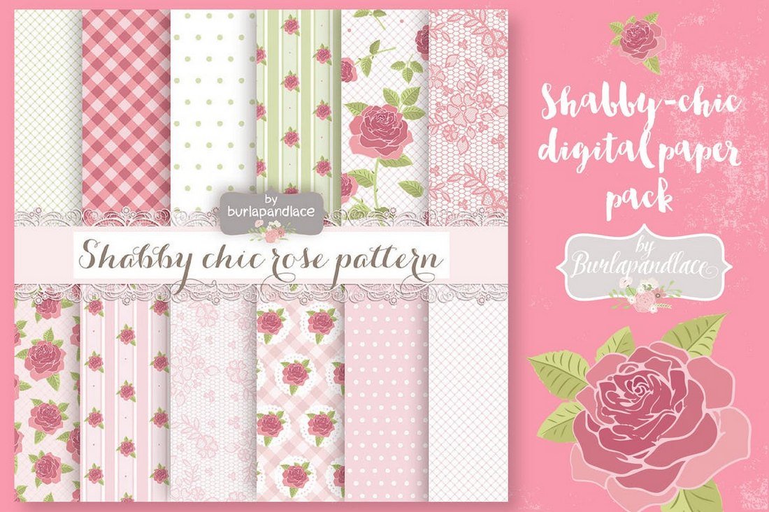 Shabby Chic - Digital Paper Floral Backgrounds