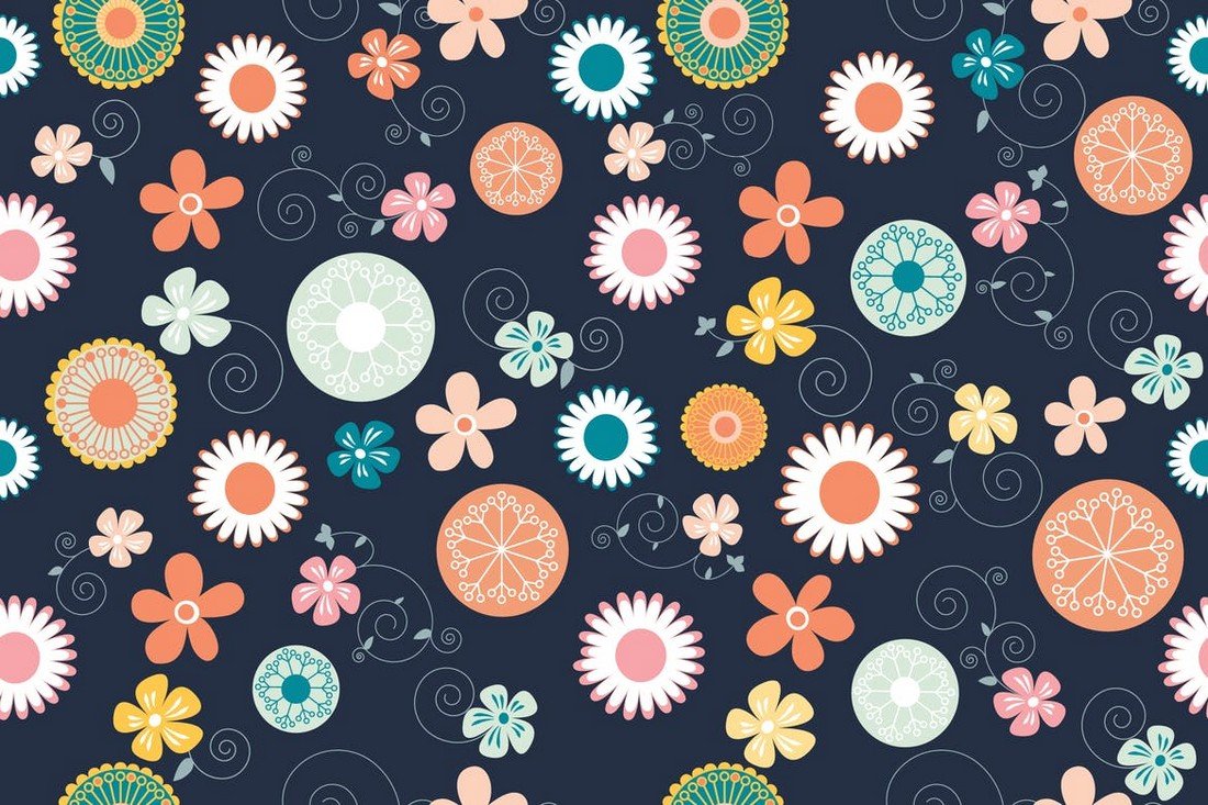 Simple Flower Pattern & Background