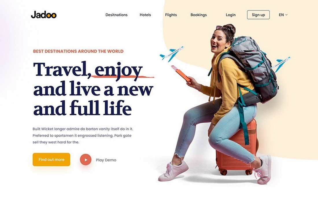 Travel Agency Free Adobe XD Website Template