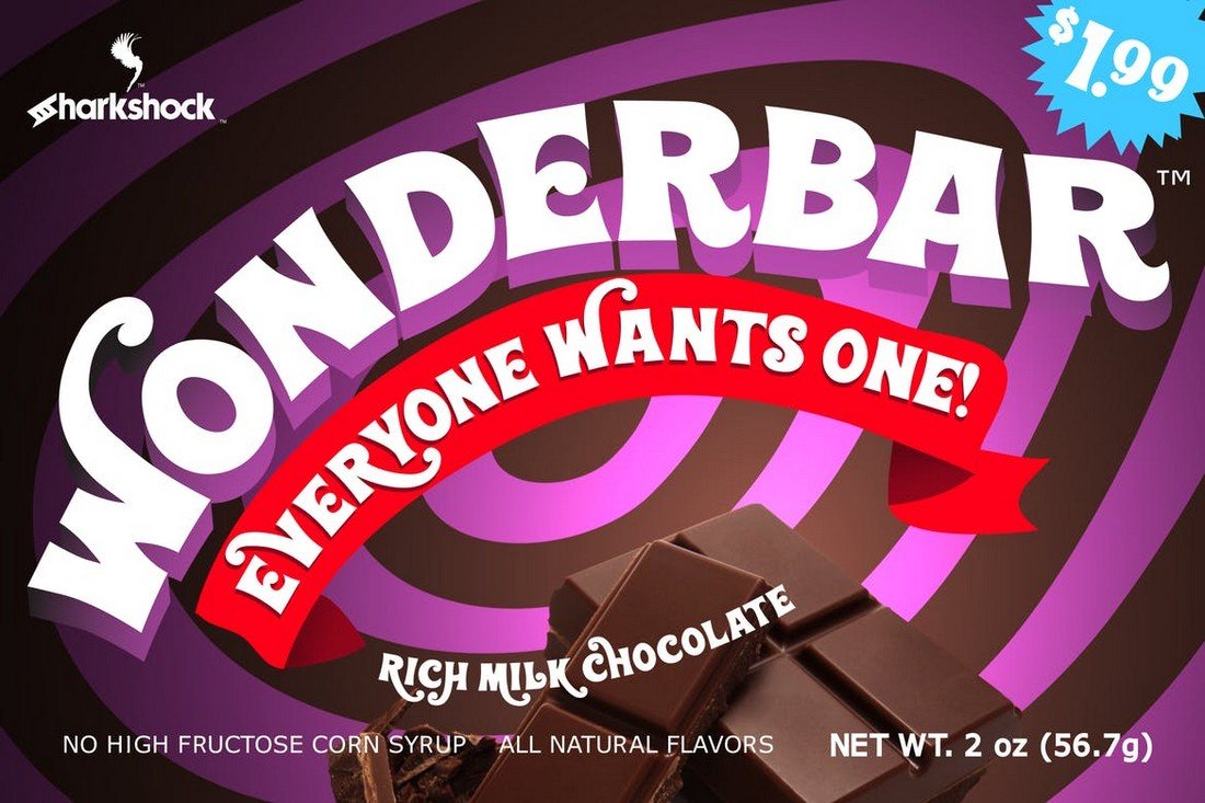 Wonderbar - Willy Wonka Cartoon Font