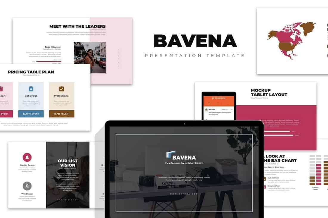 bavena-Startup Pitch Deck Template For PowerPoint