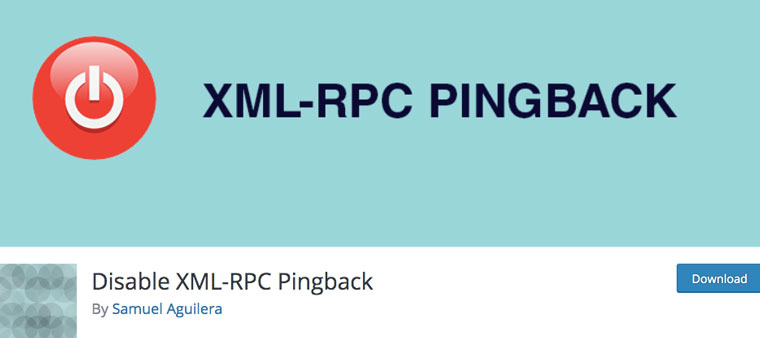 WordPress plugin Disable XML-RPC Pingback.