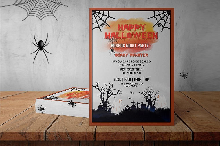 Halloween Invitation Flyer Corporate Identity Template.