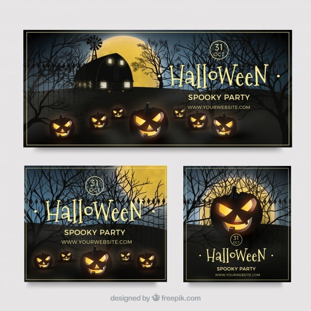 Halloween party banners
