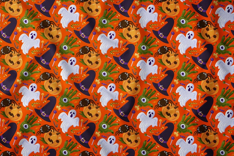 Halloween Scary Party Seamless Pattern.