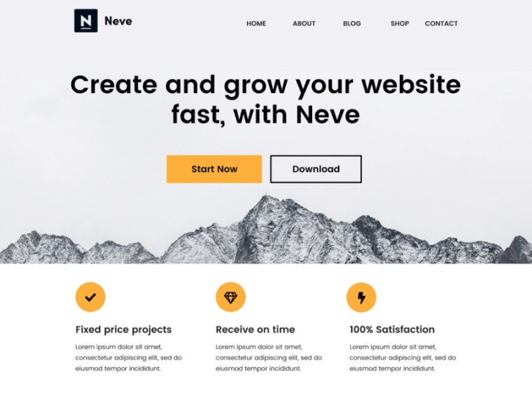 Neve - Free WP Theme for blogs and startups.