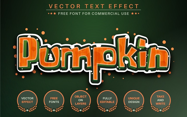 Pumpkin - Editable Text Effect, Font Style, Graphics Illustration.