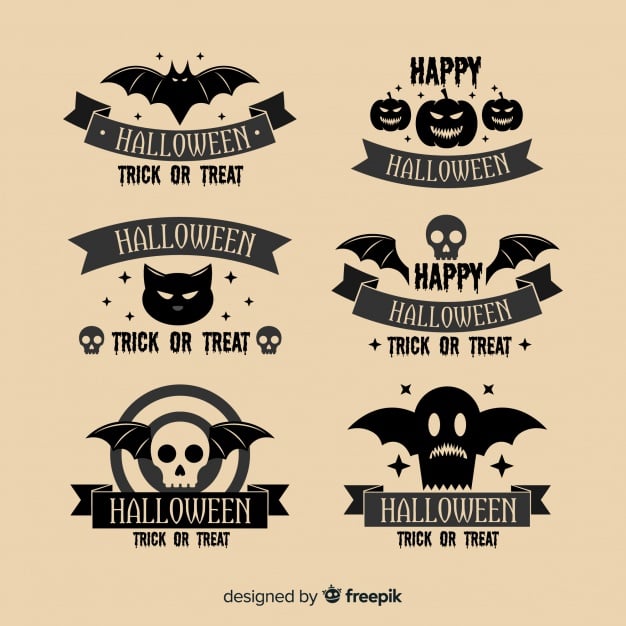 Vintage halloween labels collection