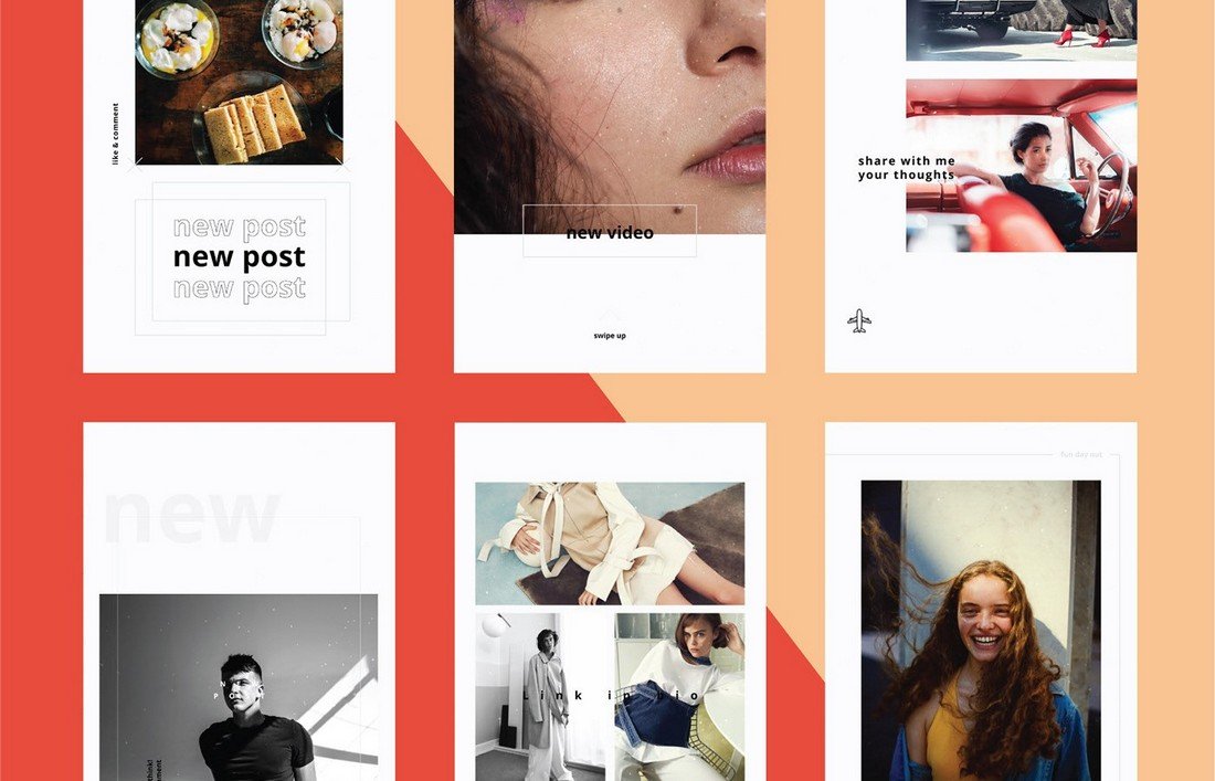 15 Free Clean Instagram Stories Templates