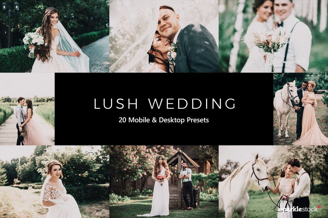 20 Lush Wedding Lightroom Presets & LUTs
