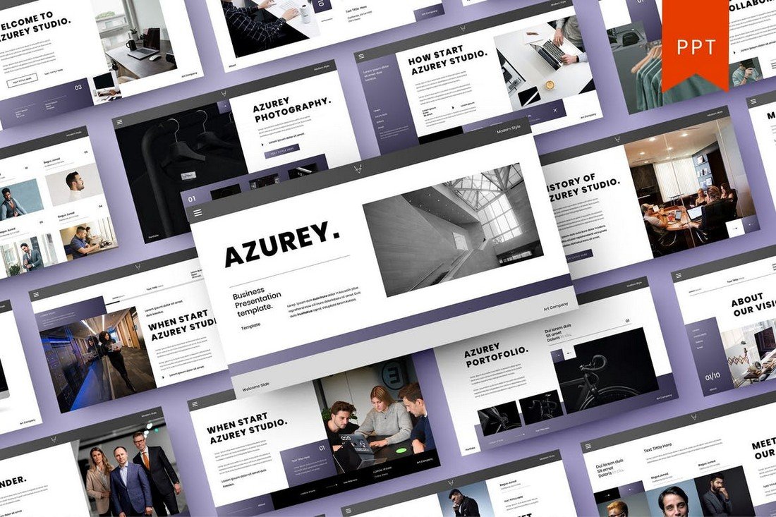 Azurey - Corporate Profile PowerPoint Template